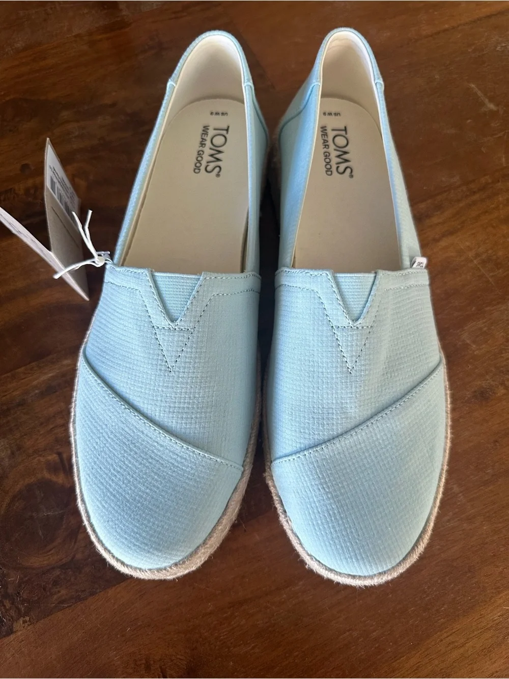 TOMS Alpargata light Mint Canvas Espadrille Slip-On Shoes size‎ 9 NWT